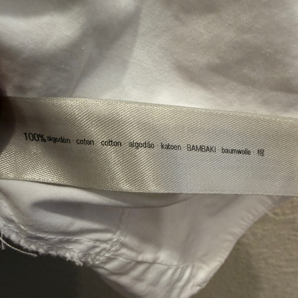 Uterque Women’s White Cotton Ruffle Normcore Top sz M - Picture 10 of 12